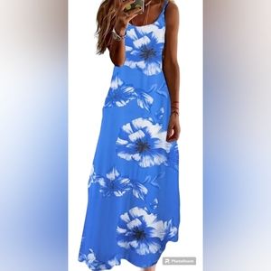 Spaghetti Maxi Dress Floral Print